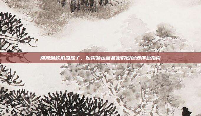 别被爆款术忽悠了，短视频运营套路的四层剥洋葱指南