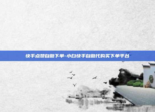 快手点赞自助下单-小白快手自助代购买下单平台