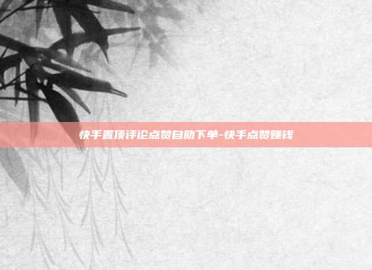 快手置顶评论点赞自助下单-快手点赞赚钱
