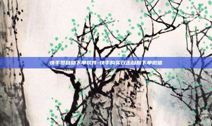 快手赞自助下单软件-快手购买双击自助下单微信