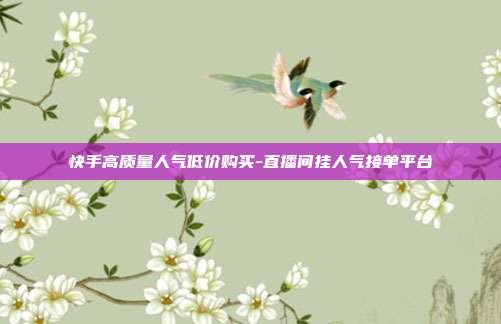 快手高质量人气低价购买-直播间挂人气接单平台