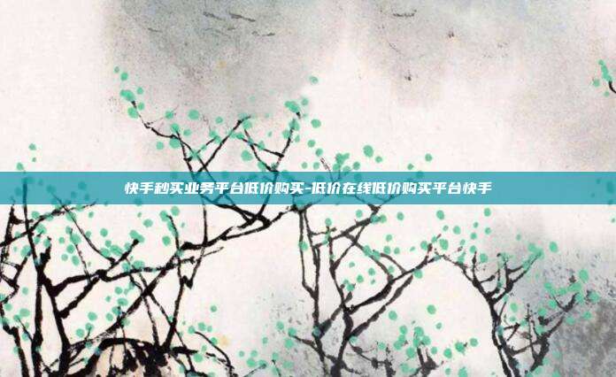 快手秒买业务平台低价购买-低价在线低价购买平台快手