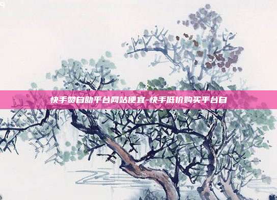 快手赞自助平台网站便宜-快手低价购买平台自