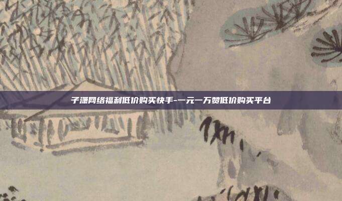 子潇网络福利低价购买快手-一元一万赞低价购买平台