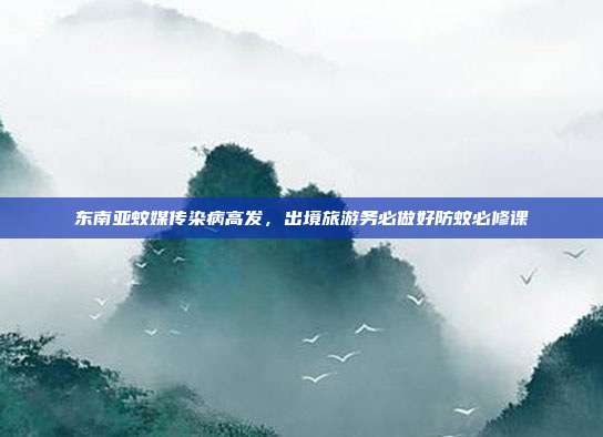 东南亚蚊媒传染病高发,出境旅游务必做好防蚊必修课