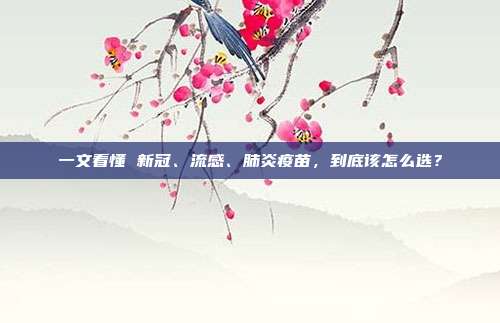 一文看懂 新冠、流感、肺炎疫苗,到底该怎么选?
