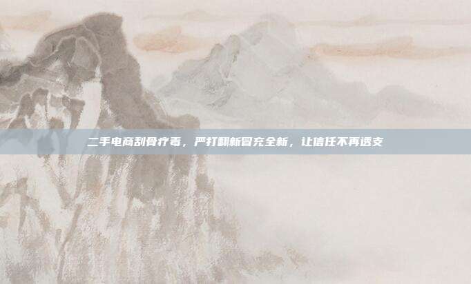 二手电商刮骨疗毒，严打翻新冒充全新，让信任不再透支