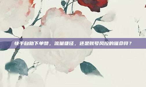 快手自助下单赞,流量捷径,还是账号风控的催命符?