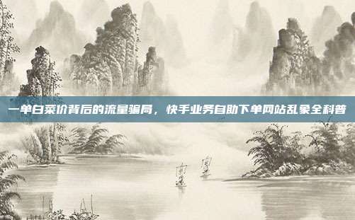 一单白菜价背后的流量骗局，快手业务自助下单网站乱象全科普