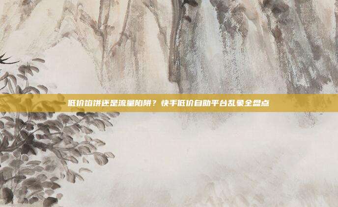 低价馅饼还是流量陷阱？快手低价自助平台乱象全盘点