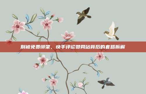 别被免费绑架,快手评论赞网站背后的套路拆解