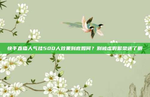 快手直播人气挂500人效果到底如何?别被虚假繁荣迷了眼