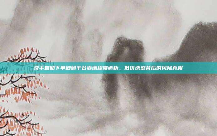 快手自助下单秒到平台靠谱程度解析,低价诱惑背后的风险真相