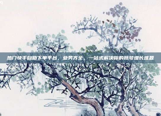 热门快手自助下单平台，业务齐全，一站式解决你的账号增长难题