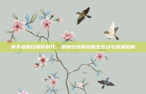 快手点赞白菜价时代,亲民定价背后的生意经与流量陷阱