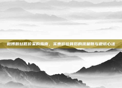 微博粉丝低价采购指南，实惠价位背后的流量账与避坑心法