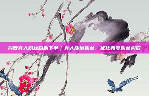 抖音真人粉丝自助下单｜真人质量粉丝，优化账号粉丝构成