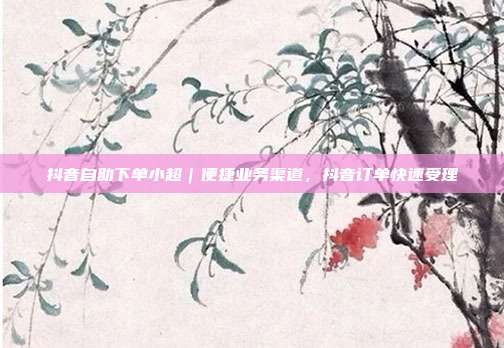 抖音自助下单小超｜便捷业务渠道，抖音订单快速受理