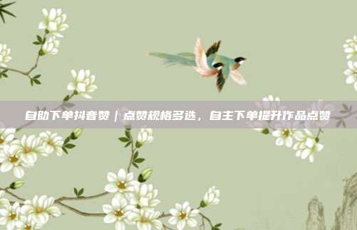 自助下单抖音赞|点赞规格多选,自主下单提升作品点赞
