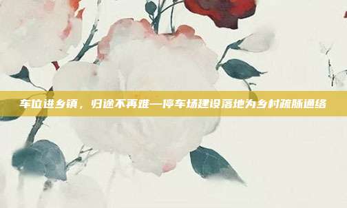 车位进乡镇,归途不再难—停车场建设落地为乡村疏脉通络