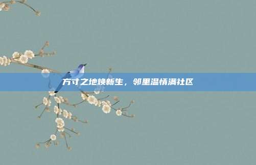 方寸之地焕新生，邻里温情满社区