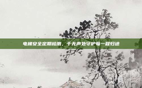 电梯安全定期检测，于无声处守护每一程归途