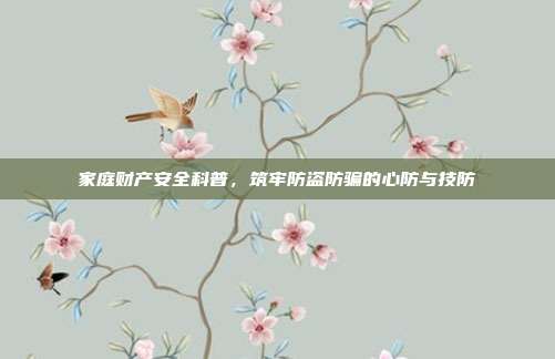 家庭财产安全科普，筑牢防盗防骗的心防与技防
