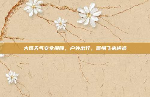 大风天气安全提醒，户外出行，警惕飞来横祸