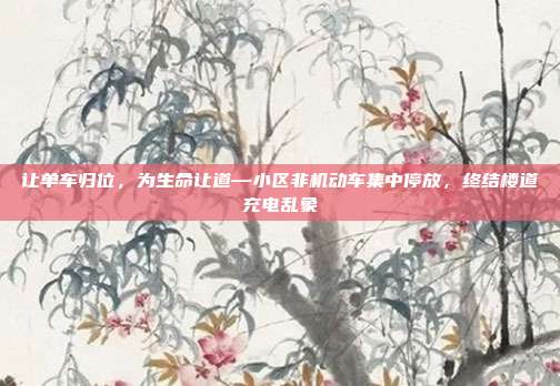 让单车归位，为生命让道—小区非机动车集中停放，终结楼道充电乱象