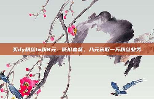 买dy粉丝1w粉8元：低价套餐，八元获取一万粉丝业务