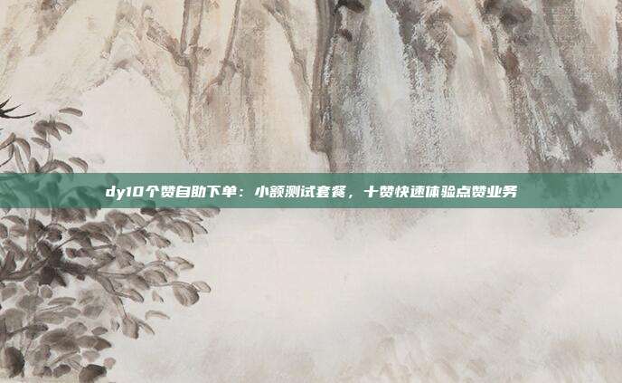 dy10个赞自助下单:小额测试套餐,十赞快速体验点赞业务