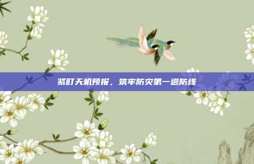 紧盯天机预报,筑牢防灾第一道防线