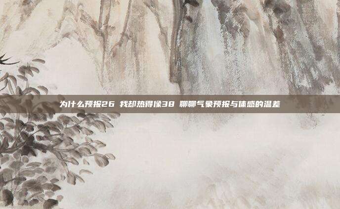 为什么预报26℃我却热得像38℃聊聊气象预报与体感的温差