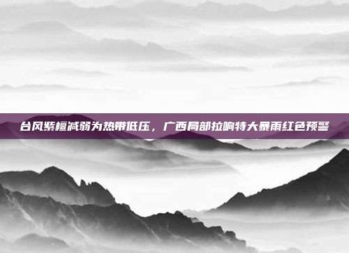 台风紫檀减弱为热带低压，广西局部拉响特大暴雨红色预警