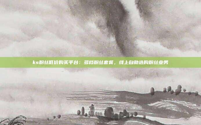 ks粉丝低价购买平台：多档粉丝套餐，线上自助选购粉丝业务
