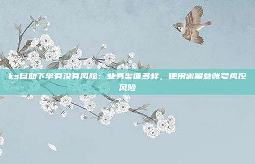 ks自助下单有没有风险：业务渠道多样，使用需留意账号风控风险