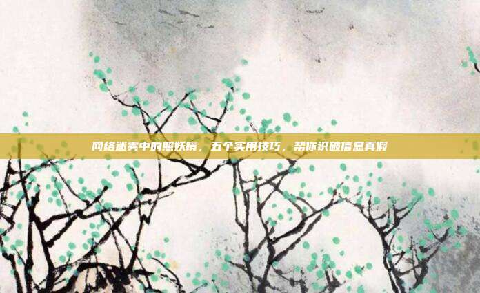 网络迷雾中的照妖镜,五个实用技巧,帮你识破信息真假