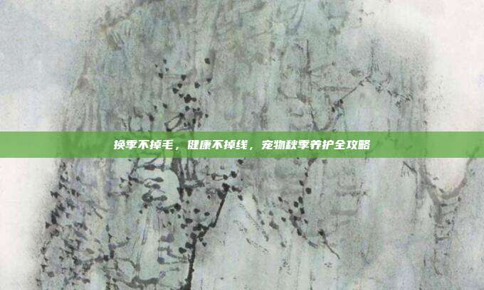 换季不掉毛,健康不掉线,宠物秋季养护全攻略