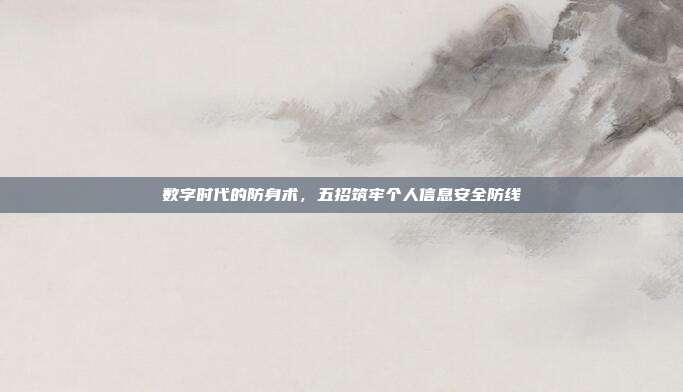 数字时代的防身术,五招筑牢个人信息安全防线