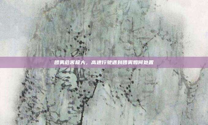 团雾危害极大，高速行驶遇到团雾如何处置