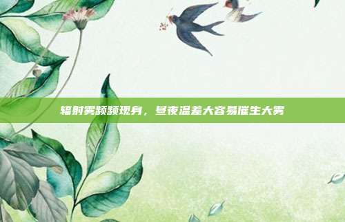 辐射雾频频现身，昼夜温差大容易催生大雾