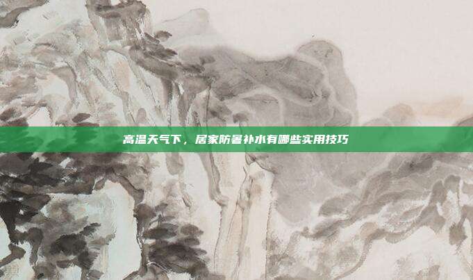 高温天气下,居家防暑补水有哪些实用技巧
