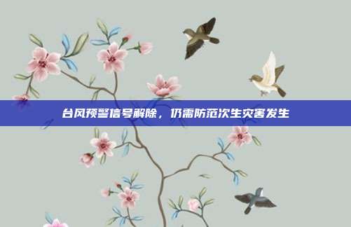 台风预警信号解除,仍需防范次生灾害发生