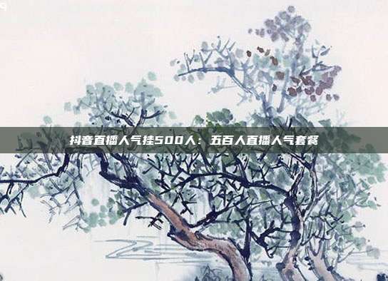 抖音直播人气挂500人：五百人直播人气套餐