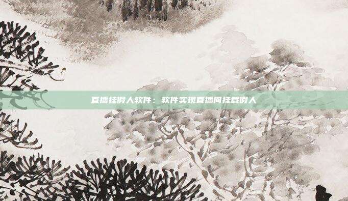 直播挂假人软件:软件实现直播间挂载假人