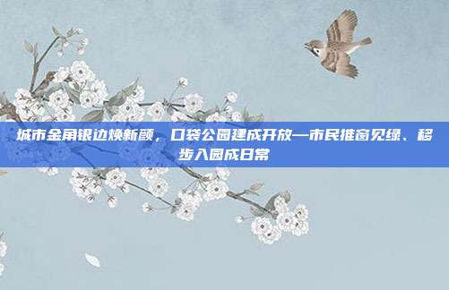 城市金角银边焕新颜,口袋公园建成开放—市民推窗见绿、移步入园成日常