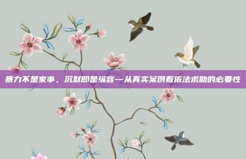 暴力不是家事，沉默即是纵容—从真实案例看依法求助的必要性