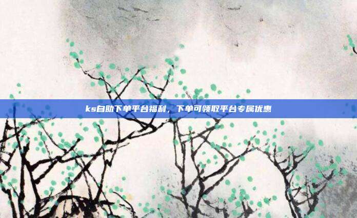 ks自助下单平台福利，下单可领取平台专属优惠