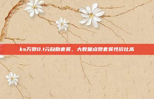 ks万赞0.1元自助套餐,大数量点赞套餐性价比高
