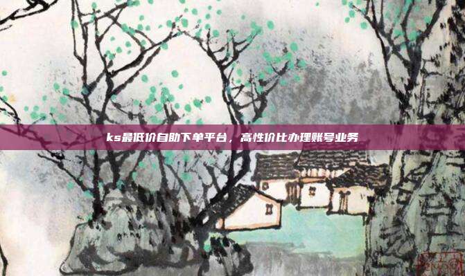 ks最低价自助下单平台,高性价比办理账号业务